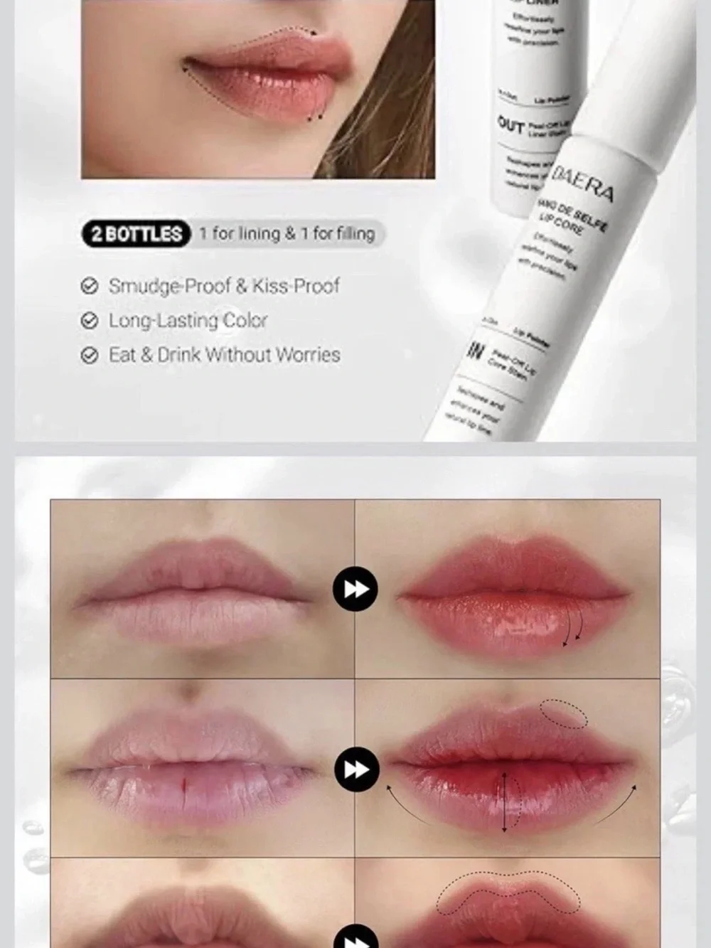 Kang De Selfé Lip Core & Lip Liner Set — Vibrant Red